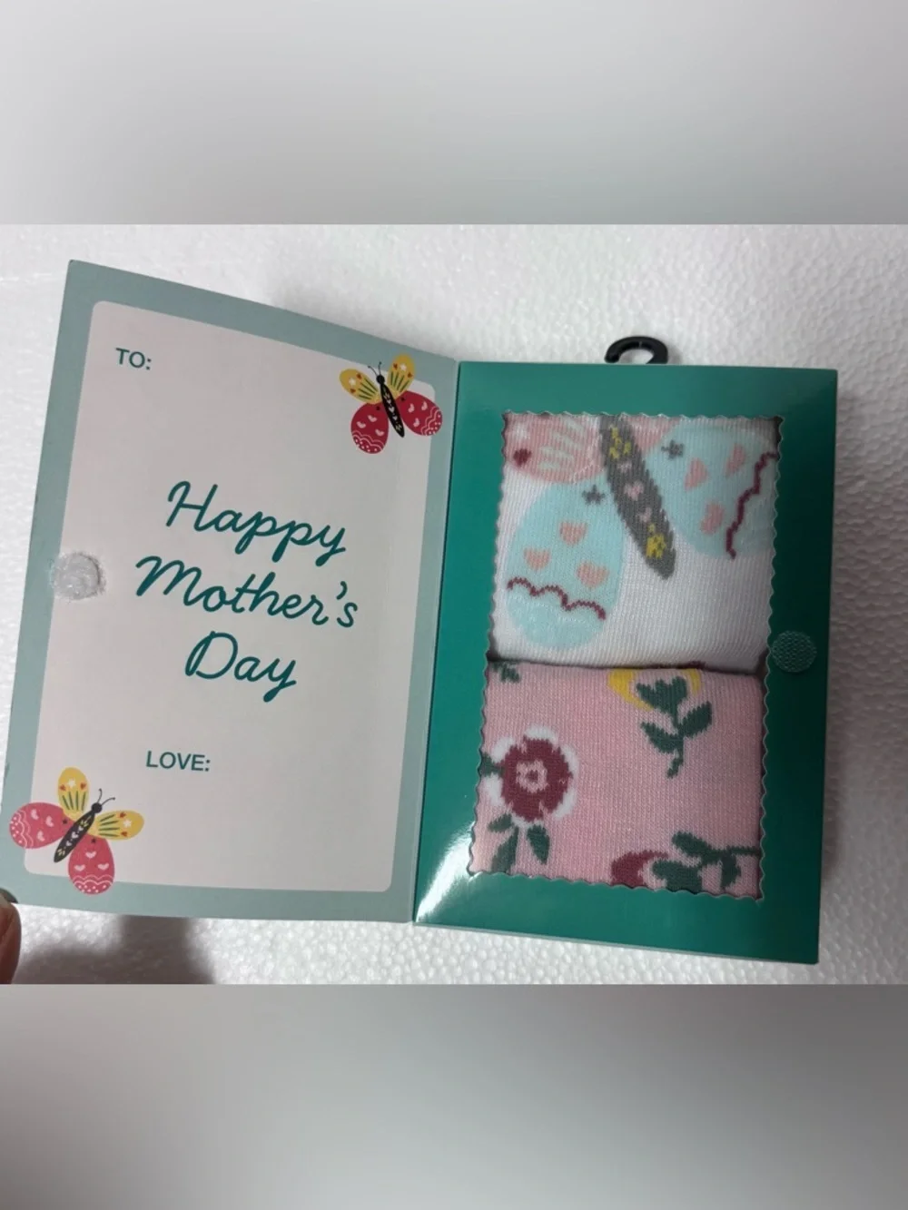 Happy Mother's Day No-Show Socks - Mint & Navy - Pack of 2